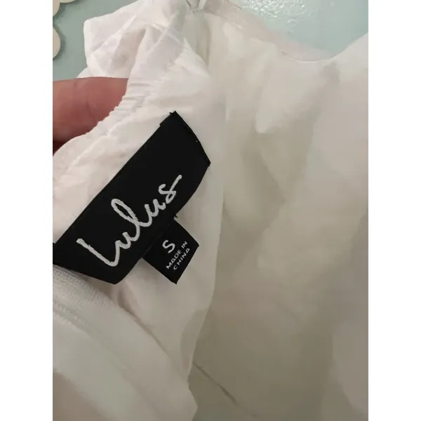 Lulus Halter White‎ purely simple ruffle mini Dress Size Small NWT - Image 5