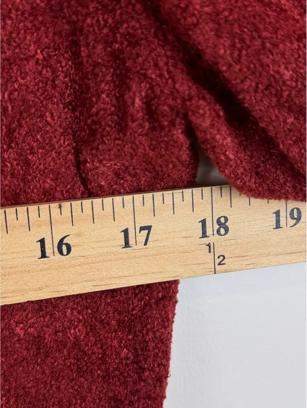 Elizabeth and James Burgundy Velour Knit Sweater Mini Dress Long Sleeve Size L - Image 11