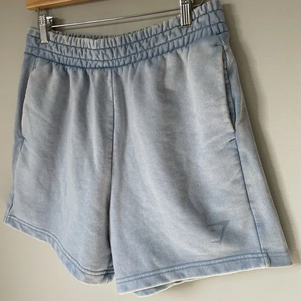 Gymshark Power Washed Athletic Lounge Shorts Ozone Blue Women's Size Small - Image 3