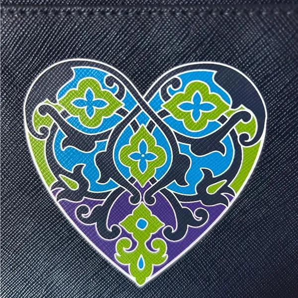 BRIGHTON Summer Heart Mini CROSSBODY PURSE Navy Blue Bag ‎ DETACH STRAP 8" Wide - Image 3
