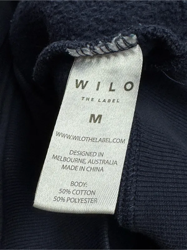 Wilo The Label Wellness Club Navy and Yellow Bubble Hoodie Women’s Medium - Image 4