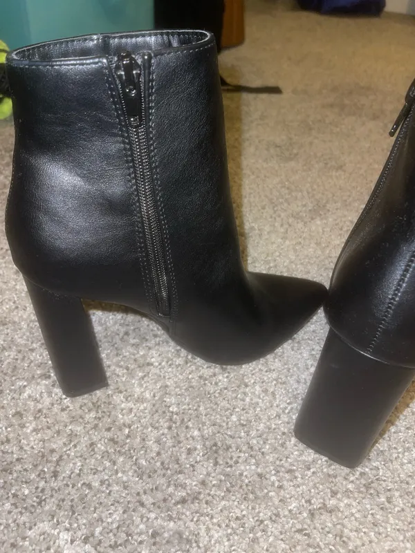 Black High Heel Booties Size 6 - Image 4