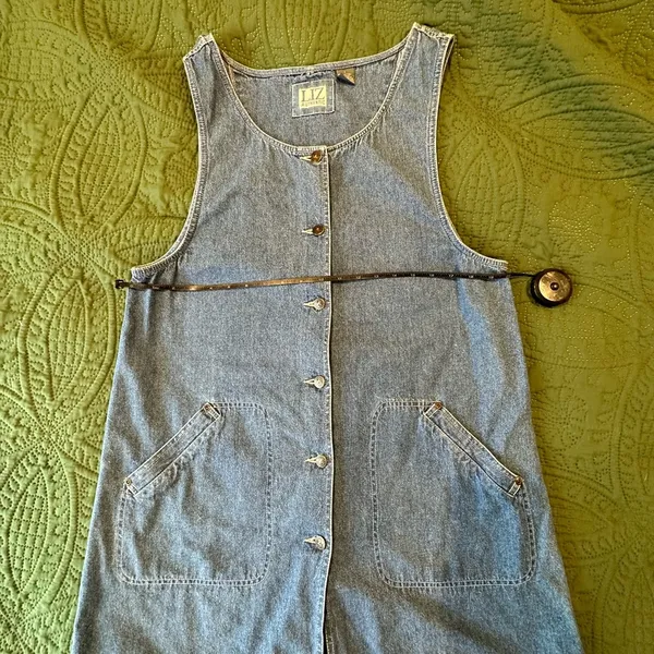 Liz Claiborne Blue Denim Mini Dress with Front Buttons - Image 5