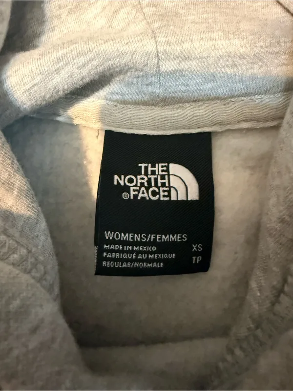 The North Face Light Grey Logo Graphic Hooded Pullover Sweatshirt Size XS - Image 3