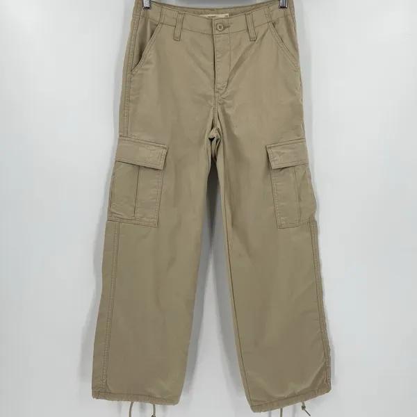 Levi's 94 Baggy Cargo Utility Pants Tan Khaki High Rise‎ Women’s Size 26 W26 L30 - Image 3