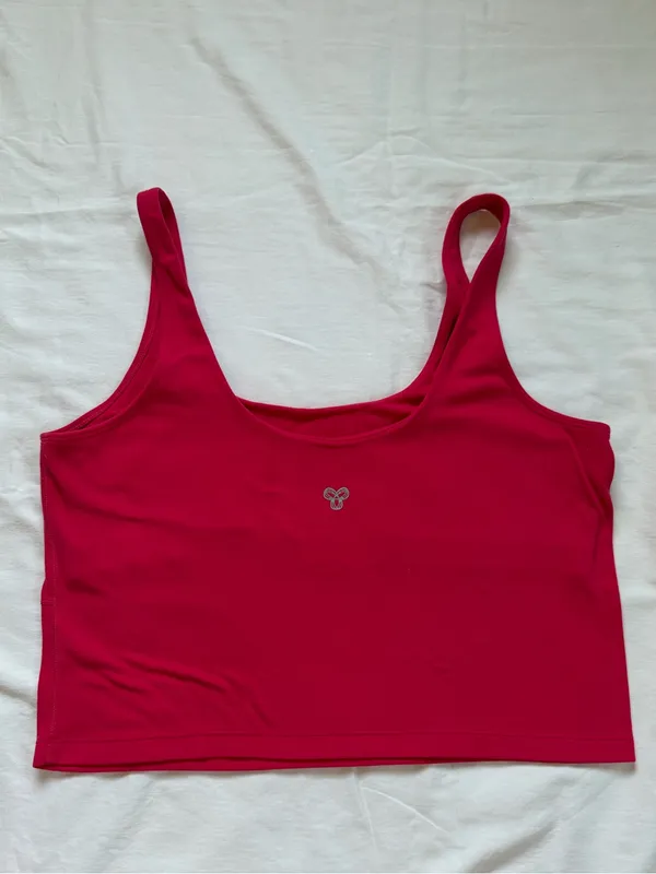 Aritzia TnAction Butter Scoop Neck Longline Tank‎ Bra Top Pink XL - Image 5