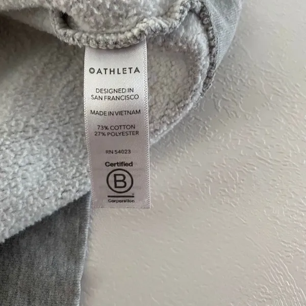 Athleta Gray Fleece Hoodie Size XL Women’s Cozy Pullover Sweatshirt - Image 4