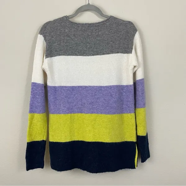 White Stuff Striped‎ Crewneck Alpaca Wool Blend Sweater Size 6 - Image 7