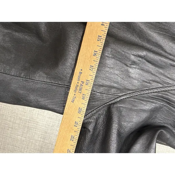 Vintage Black Leather Trench Coat Women Size L Good Longline Matrix Goth‎ - Image 6