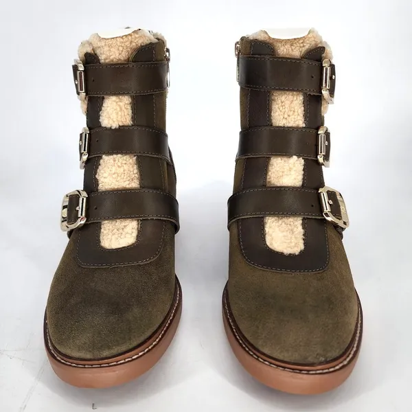 Vince Camuto Klerica Olive Green Suede Shearling Boots Women’s 7M NIB - Image 7
