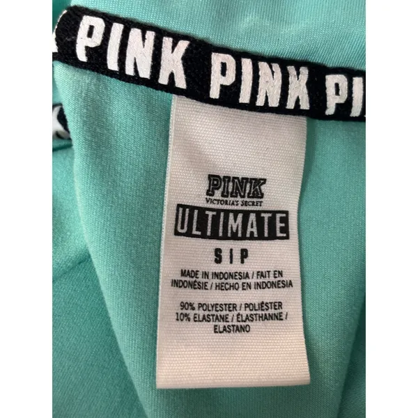 PINK‎ Victoria's Secret Women Pullover Small Mint Green Quarter Zip Athleisure - Image 5