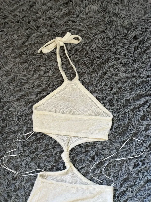 White Halter Dress - Image 4