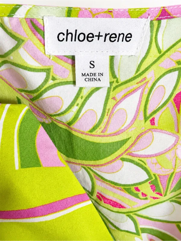 NWT Chloe+Rene Paisley Print Puff Sleeve Mini Dress Size Small Retro Mod Preppy - Image 7