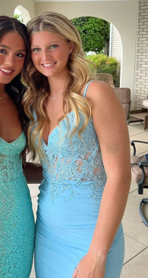 La Femme blue corset prom dress - Image 5