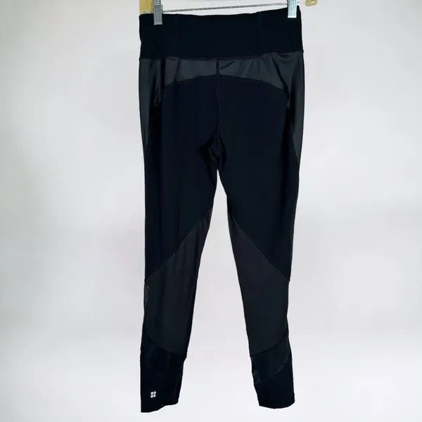 Sweaty Betty Black Yoga Leggings Size Small‎ Solid Stretch Running Gym Workout - Image 2