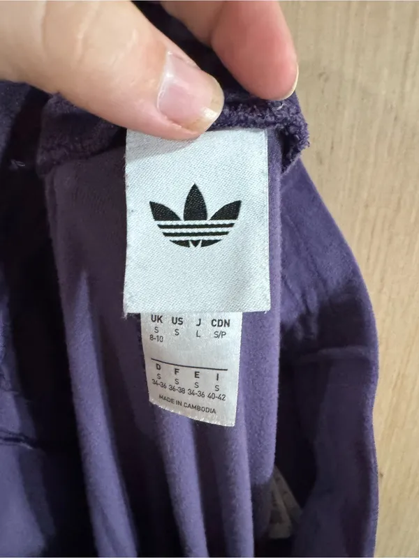 Women adidas Purple Velour Flared Sweats Size Small - Image 4