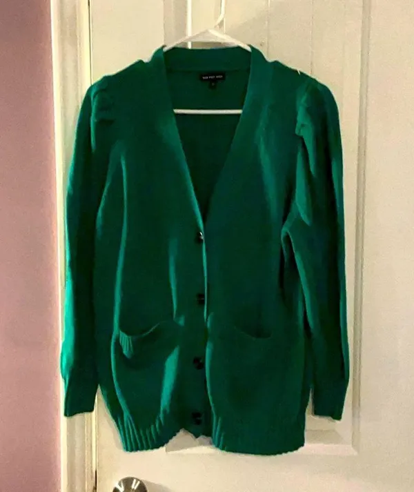 Who What Wear Green Women's Cardigan Sweater SZ L NWOT - Image 5