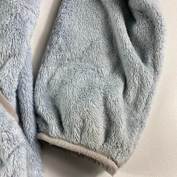 North Face‎ Jacket Girls Large Blue Fuzzy Hooded Full Zip Fleece Denali YOUTH - Image 11