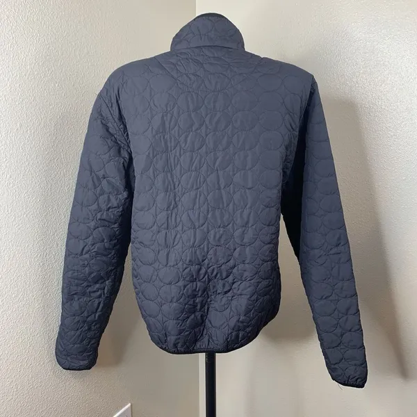 Descente Womens Sz 12 Black Light Puffer Insulated Full Zip Jacket Coat Boxy - Image 6