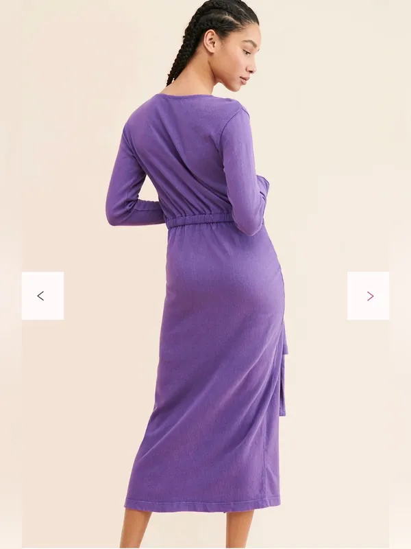 Free People Molly Purple Side Tie Boho Dress Size Medium - Image 2