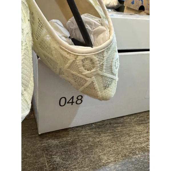 Penny Loves Kenny Knot Lace Ballet Flat White/Ivory‎ Size 8 Embroidered Fairy - Image 10