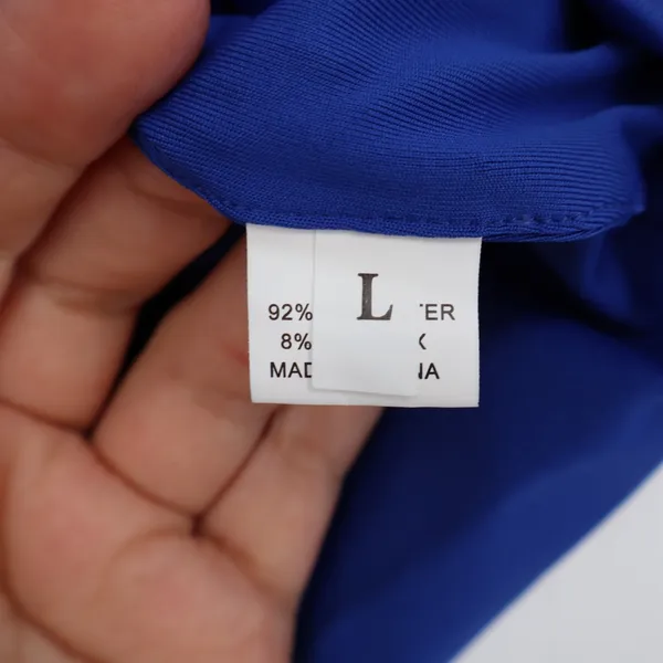 Royal Blue Scoop Neck Crop Top Tank Sleeveless Stretch Size L - Image 3
