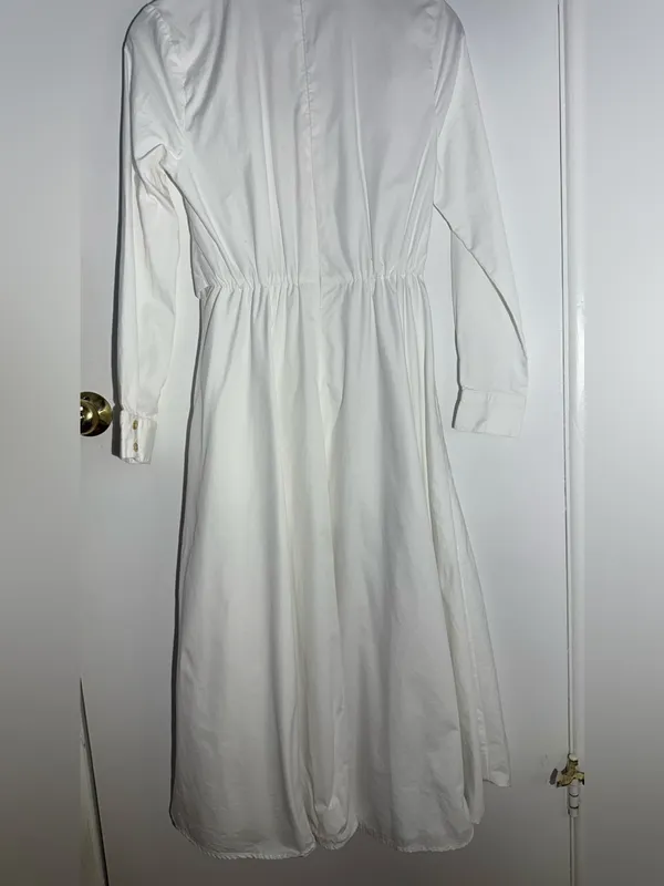NWT Hutch White Button-Front Wrap Long-Sleeve VNeck Midi Shirt Dress 100% Cotton - Image 11