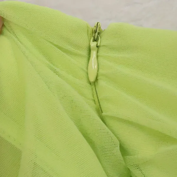 Oh Polly Ruched Mesh Corset Mini Dress Womens Size‎ 0 Lime Green Neon Party - Image 7