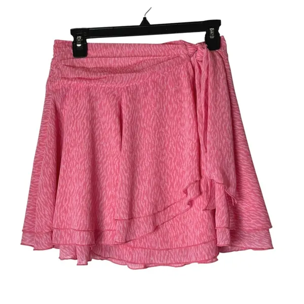 Aerie Chiffon Wrap Skirt Women Medium Pink Clay NWT Layered Ruffle Coquette AE - Image 2