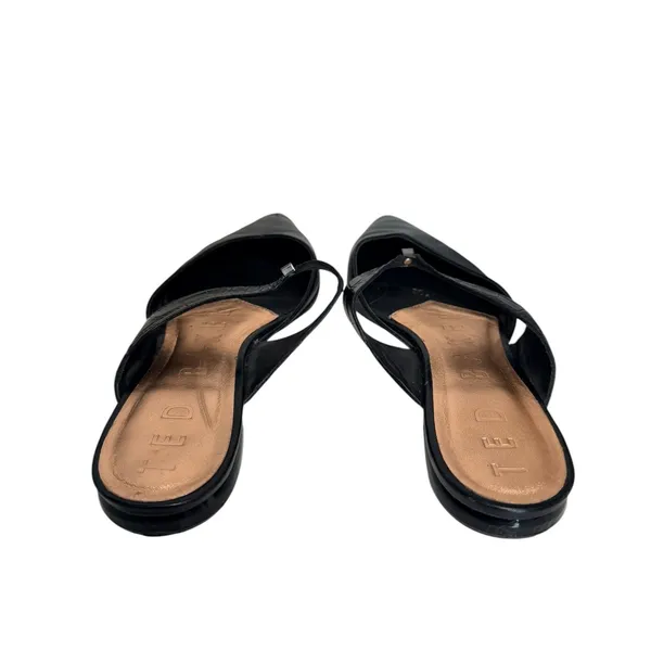 Dark Academia Pointed Toe Ted Baker orlya Leather Croc Strap‎ Black Mules 38.5 - Image 4