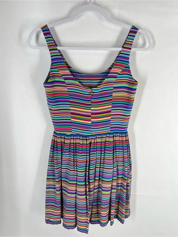 Amanda Uprichard Rainbow Striped Silk Mini Dress Size S - Image 7