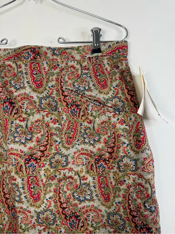 Liz Sport NWT vintage new old stock, two pocket, paisley, cotton mini skirt 14 - Image 2