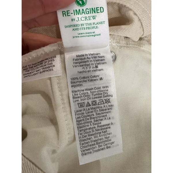 J.CREW Womens Jeans Beige Denim High Rise Relaxed 84 Kickout Crop Rigid Size 29 - Image 11