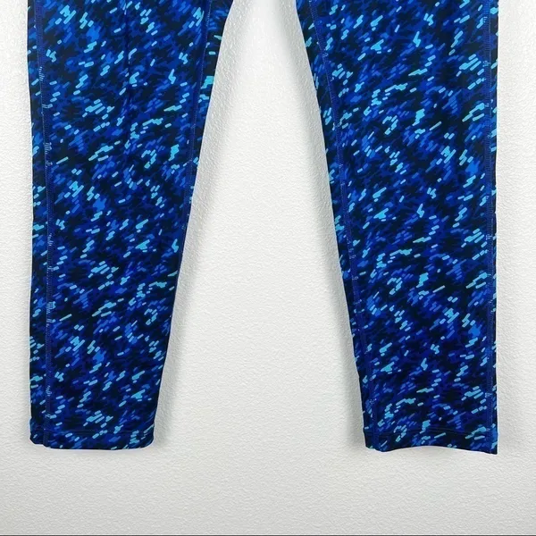 Nike Dri-FIT Blue‎ Geometric Print Cropped Athletic Leggings Womens Small - Image 3