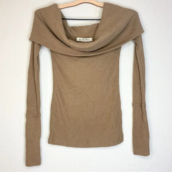 We the Free Snow Bunny Off Shoulder Cowl Neck Ribbed Sweater Size XS - Image 5