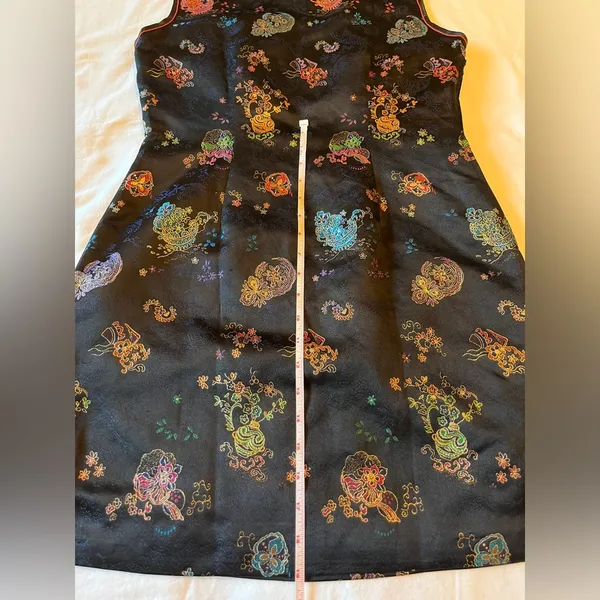 Vintage 90’s Solz Squirrel Cheongsam Qipao Dress Black Size 38 US Size S 4/5 EUC - Image 8