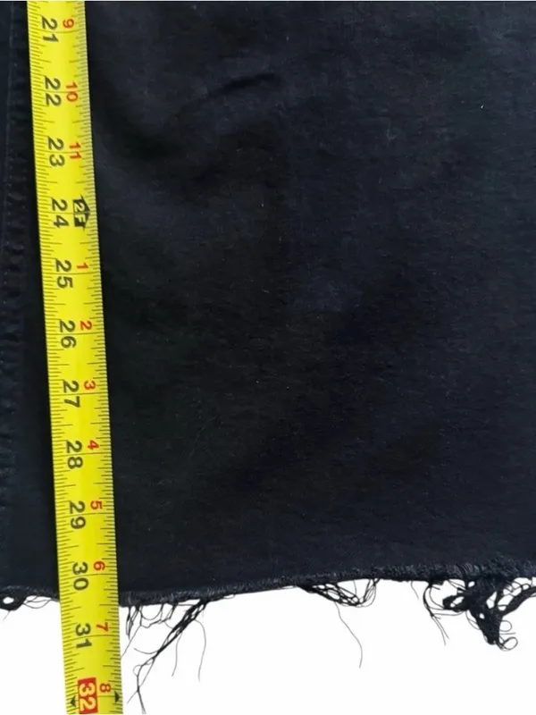 OAT NEW YORK Black Wide Leg Raw Hem Jeans High Rise Women Size 4 27 Grunge Retro - Image 12