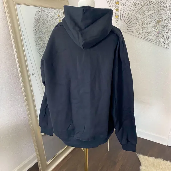 New Hanes Ultimate Cotton Black hoodie Sweater Size XL - Image 3