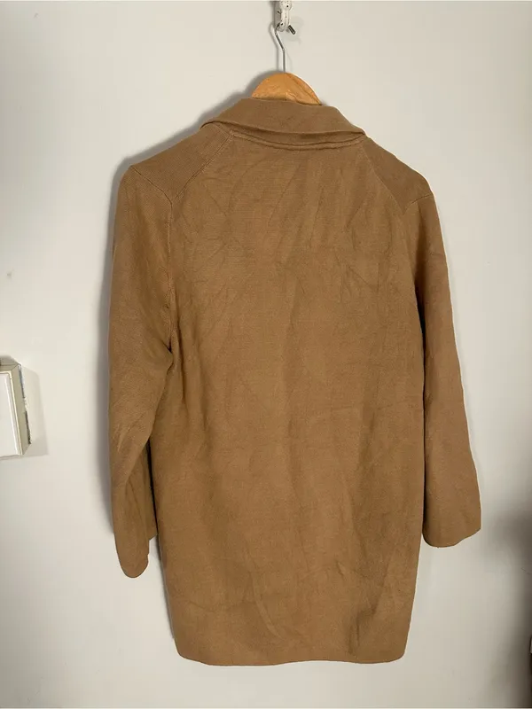 Quince 100% Organic Cotton Knit Blazer camel small - Image 6