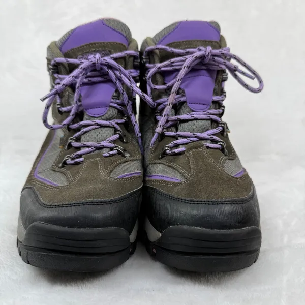 Hi-Tec Dri-Tec Waterproof Hiking‎ Boots Womens 11B Brown Purple Leather 9022 - Image 2