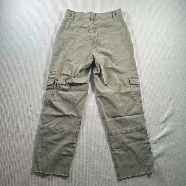 Crosby Womens Size 2 Cargo Pants Khaki Utility Straight Leg Raw Hem NWt - Image 6