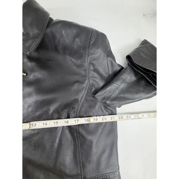 Style & Co Womens Black Genuine Leather Full Zip Jacket Size L WPL 8046 - Image 5
