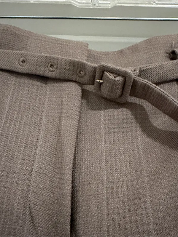Ann Taylor Taupe Wide-Leg Cropped Pants with Belt - Image 3