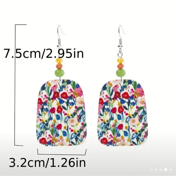 Handmade Colorful dangle‎ earrings - Image 3