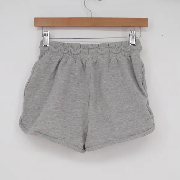 Missguided Women's Heather Grey Sweat Shorts Dolphin Hem Drawstring Size 4 - Image 4