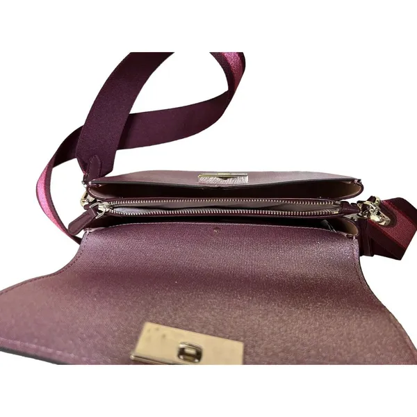 Kate‎ Spade Buddie Glitter Striped Leather Medium Pink Shoulder Bag - Image 5