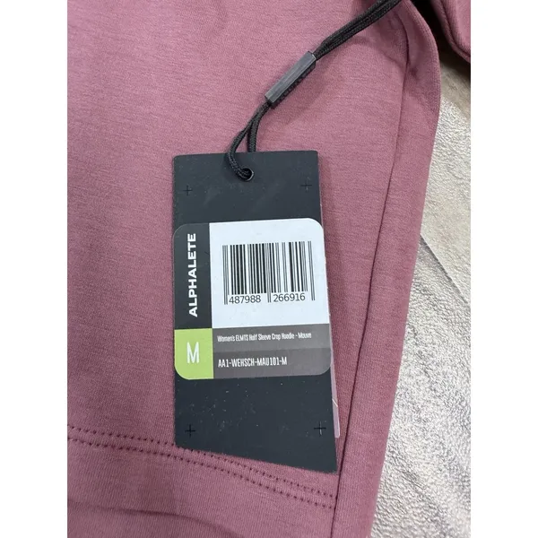 Alphalete Woman’s ELMTS Half Sleeve Crop Hoodie - Mauve , Size Medium - Image 5