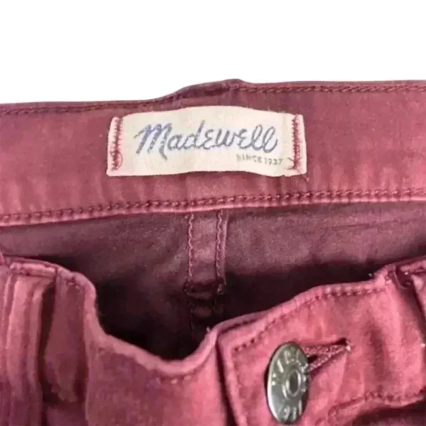 Madewell Women's Skinny Jeans‎ Size 32 Burgandy Red Mid-Rise Slim Fit Denim - Image 9