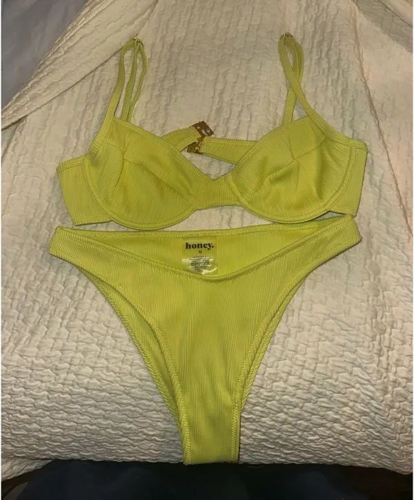 Honey Swim Margarita Ribbed Underwire Set - Image 2