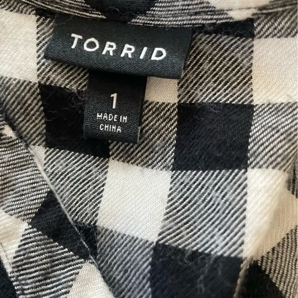 Torrid Checkered Black‎ and White Blouse - Image 4